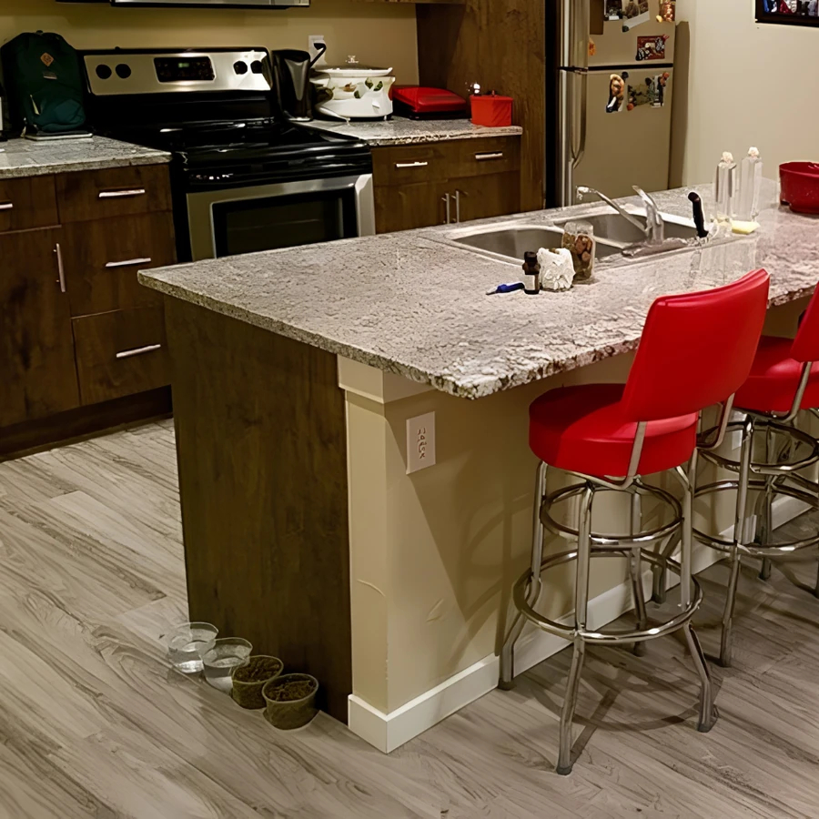 Kitchen before and after deep cleaning by Catherine's Cleaning in Massachusetts