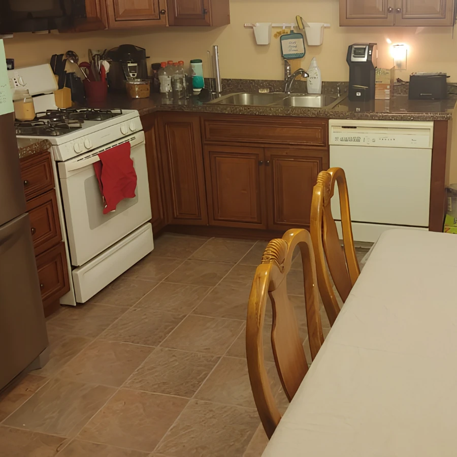 Kitchen counters and surfaces before and after professional cleaning in Massachusetts