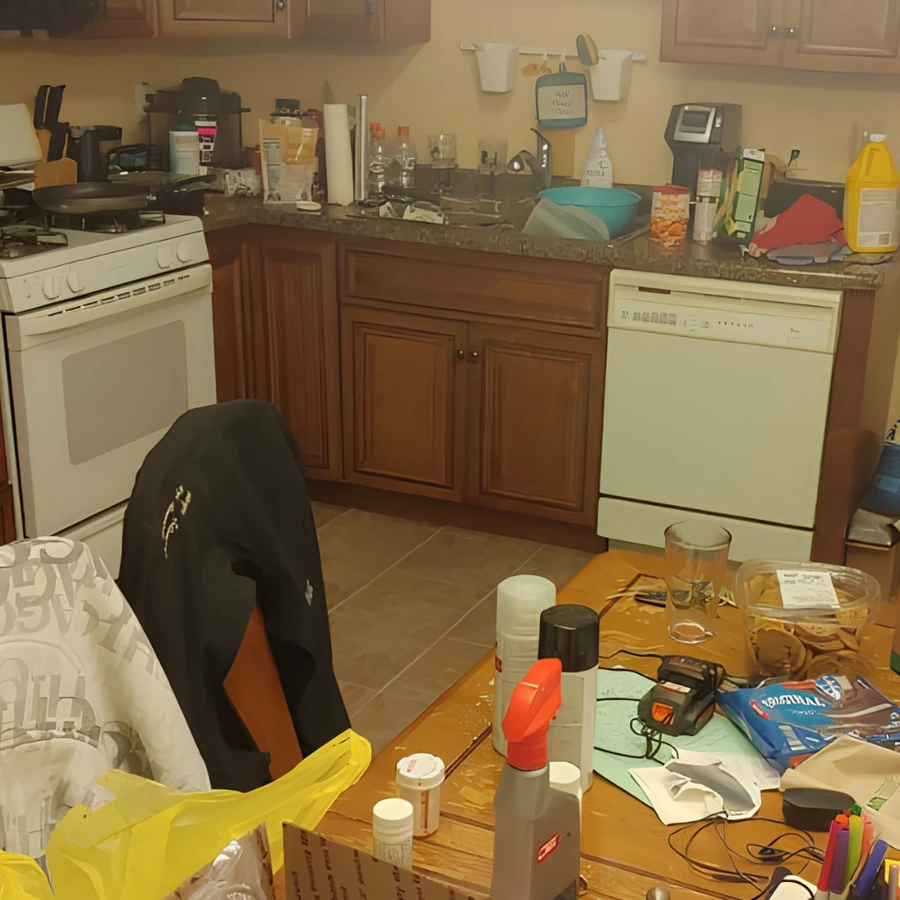 Kitchen counters and surfaces before and after professional cleaning in Massachusetts