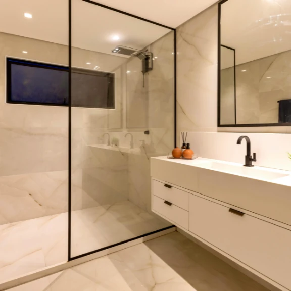 Pristine bathroom after professional cleaning